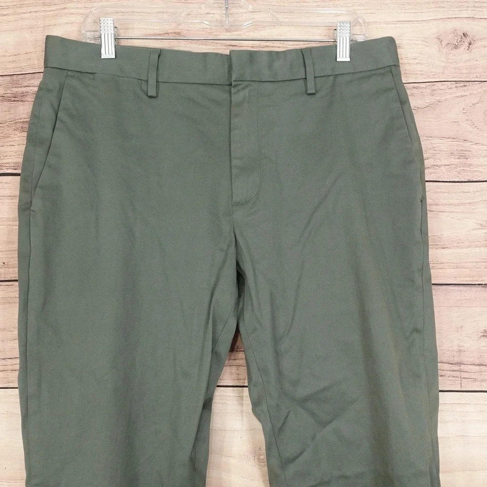 Banana Republic Fulton Chino Pants Mens 34x32 Green Regular Straight Leg Stretch